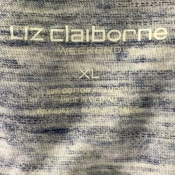 Liz Claiborne Weekend blue/white stripe scoop neck, 3/4 sleeve top Size XL - Picture 10 of 10